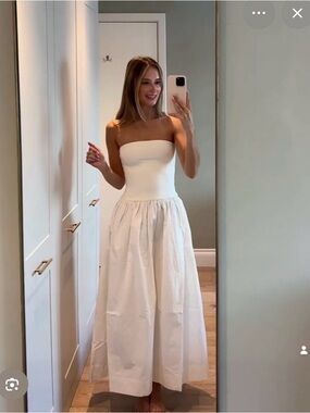 Dissh Sophie white strapless midi dress 4